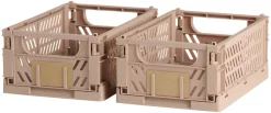 Lot de 2 caisses pliables ton sable DAY