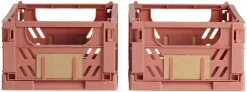 Lot de 2 caisses pliables ton rouge terra DAY