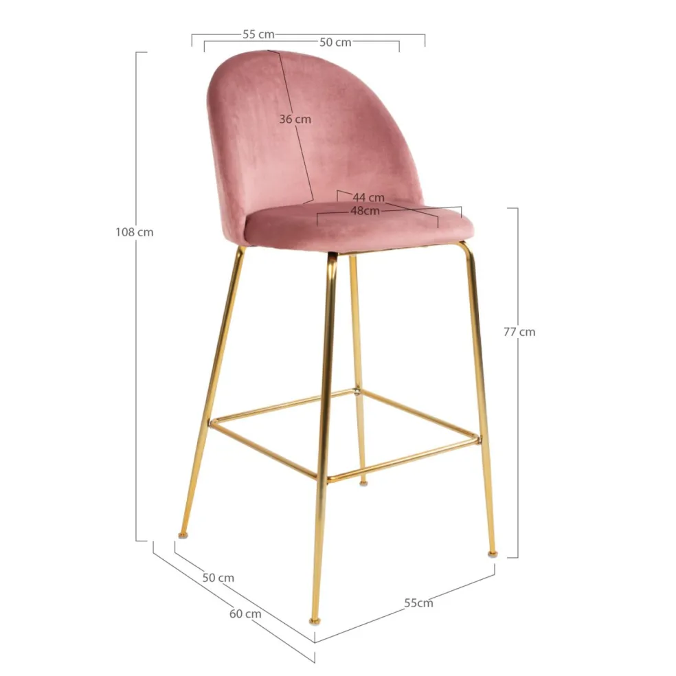 Lot de 2 chaises de bar LAUSANNE