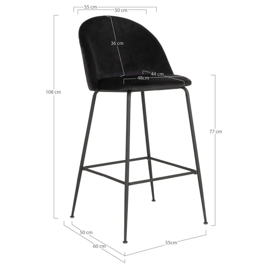 House Nordic Chaises De Cuisine|Tabourets De Bar<Lot de 2 chaises de bar LAUSANNE