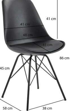 Skyport Chaises Rembourrées|Chaises 4 Pieds<Lot de 2 chaises de salle à manger WOHNLING