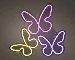 Lot de 3 LED néons papillons NEON