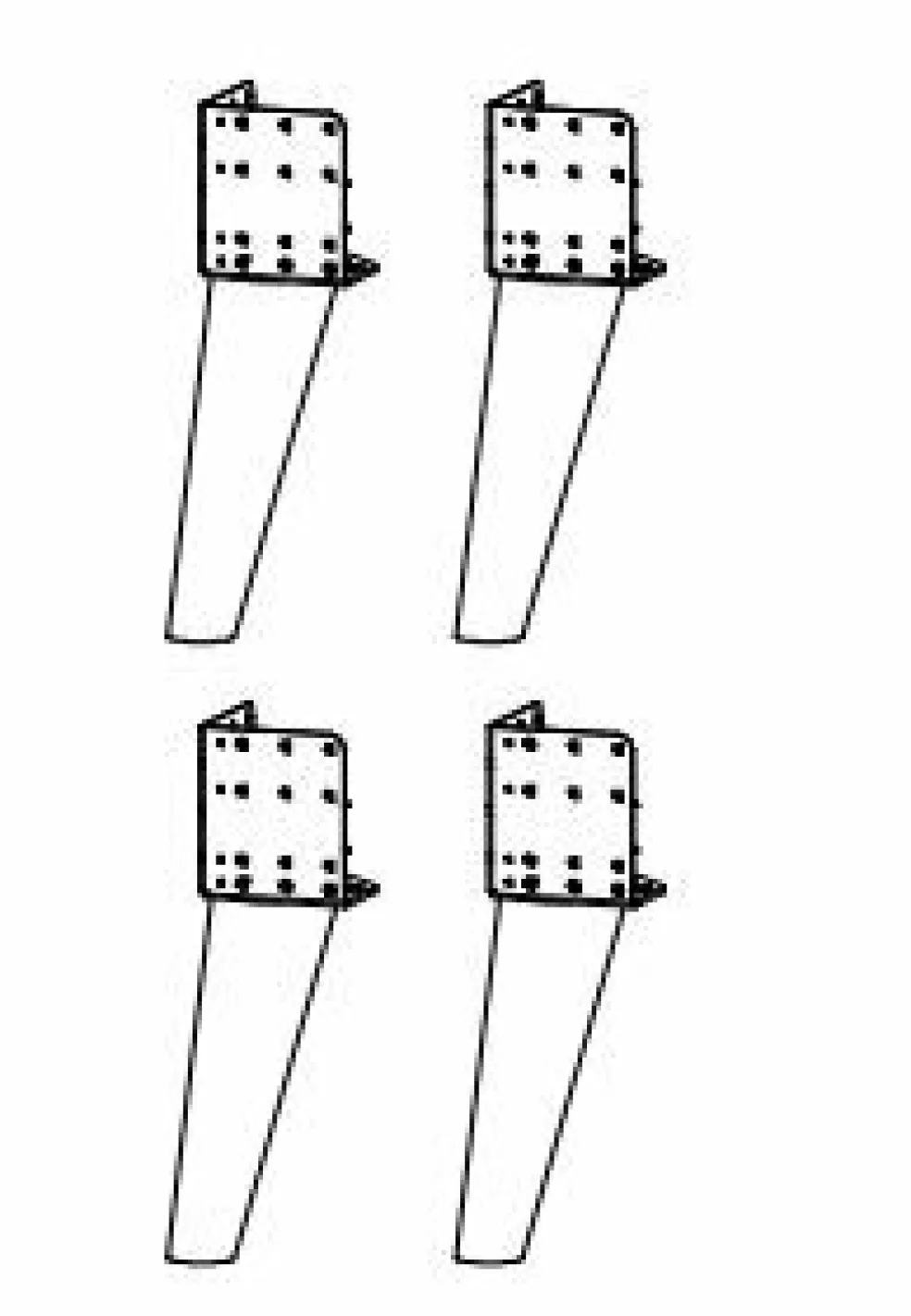 Lot de 4 pieds de lit MAVI-EXTRA
