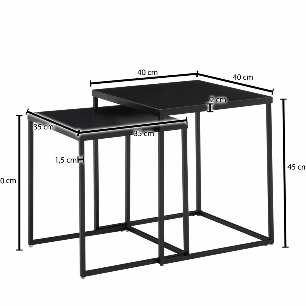 Skyport Tables D'Appoint<Lot de 2 tables d'appoint BURI RAM