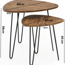 Lot de 2 tables d'appoint MAE HONG SON