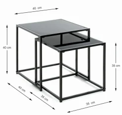 Lot de 2 tables d'appoint YORK