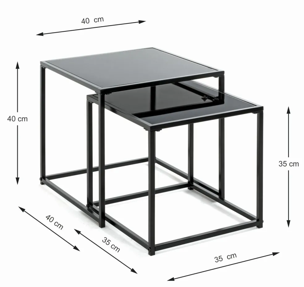 Lot de 2 tables d'appoint YORK