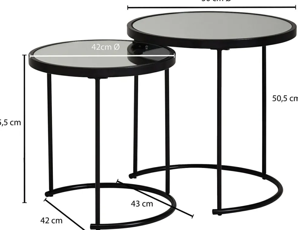 Lot de 2 tables gigognes CHIANG RAI