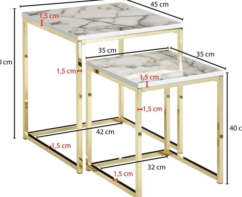 Lot de 2 tables gigognes LAMPHUN