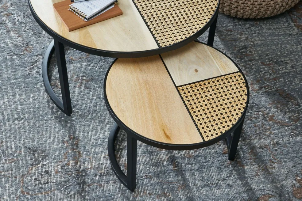 Lot de 2 tables gigognes LAMPANG