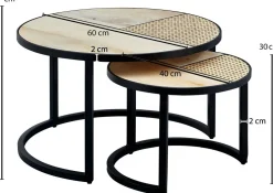 Lot de 2 tables gigognes LAMPANG