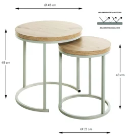 Haku Tables D'Appoint|Tables Basses<Lot de 2 tables gigognes LEVI