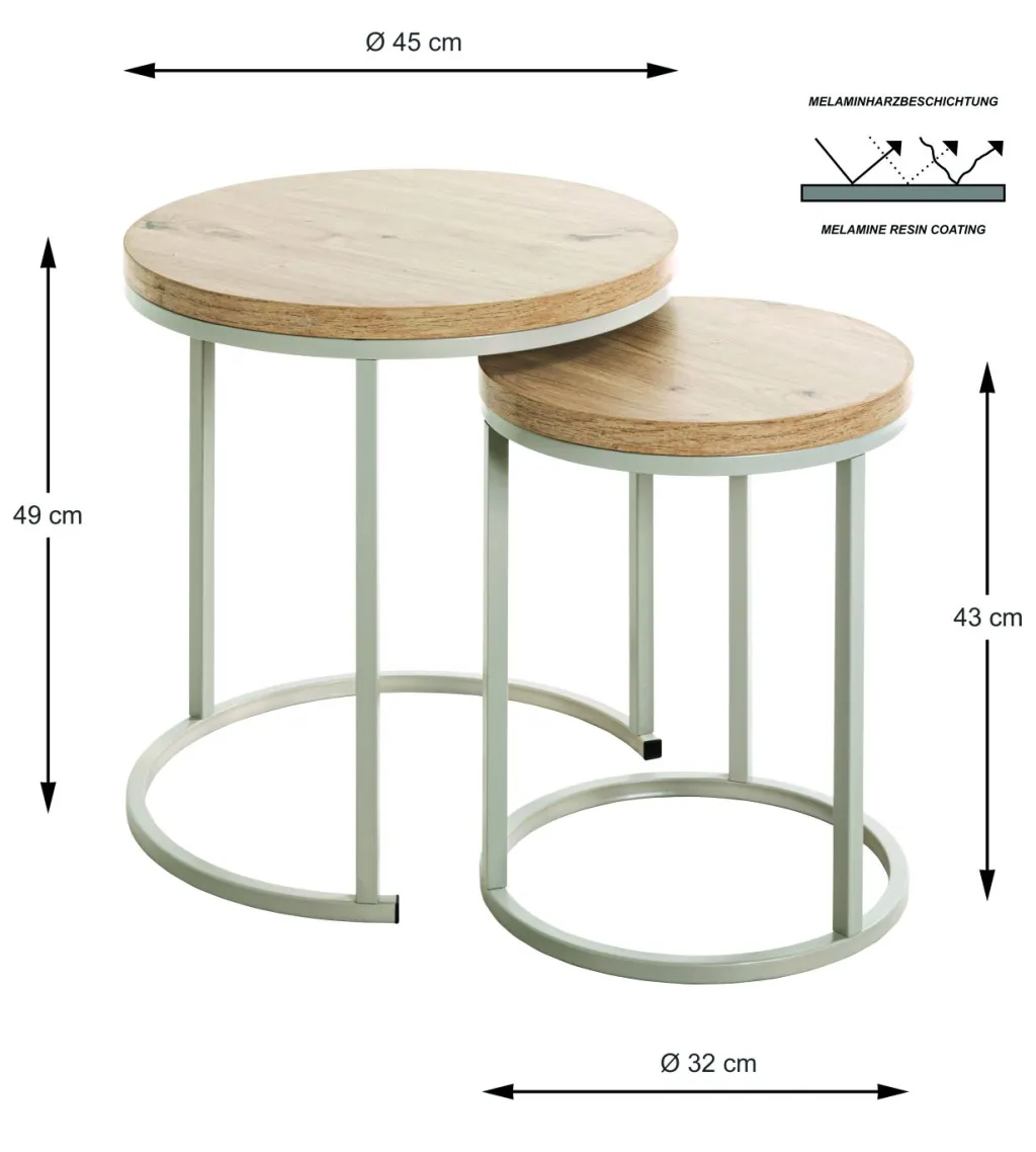 Haku Tables D'Appoint|Tables Basses<Lot de 2 tables gigognes LEVI