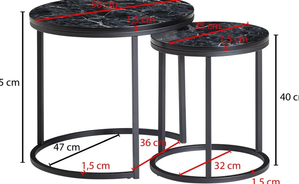 Lot de 2 tables gigognes LAM LUK KA
