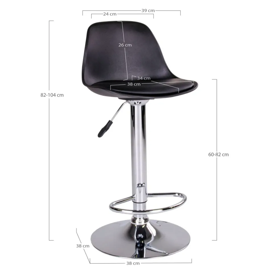 Lot de 2 tabourets de bar TRONDHEIM