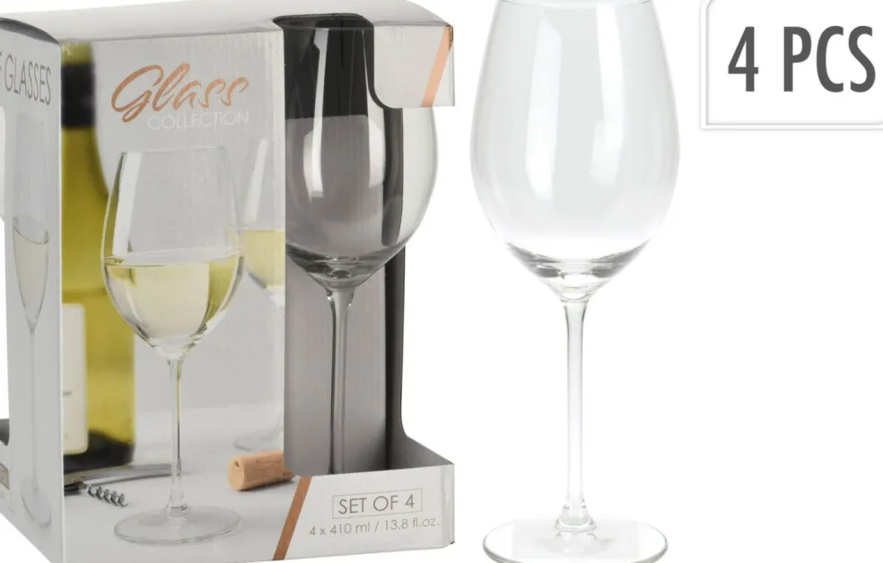 Lot de 4 verres à vin blanc EH