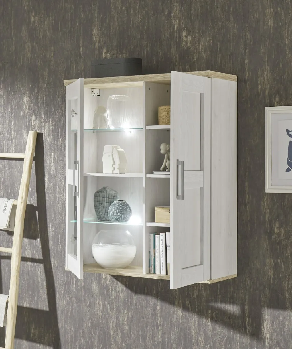 HBZ Armoires Murales|Vitrines Suspendues<Meuble haut vitrine BIEL