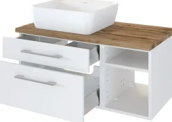 Held Armoires De Salle De Bains<Meuble sous vasque 90 avec vasque à poser à gauche DAVOS