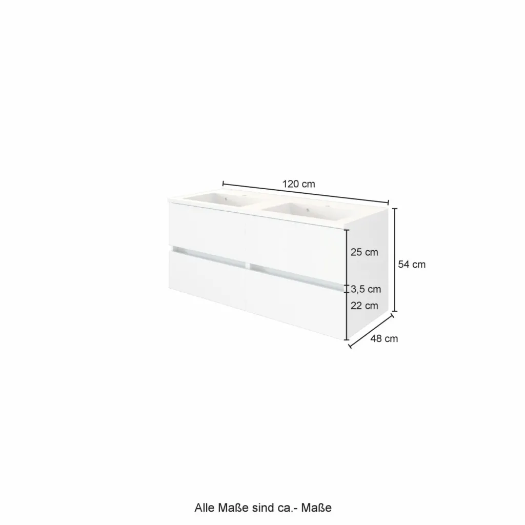 Held Armoires De Salle De Bains<Meuble sous vasque avec double vasque LUCCA