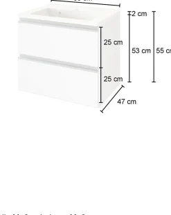 Held Armoires De Salle De Bains<Meuble sous vasque avec lavabo 60 cm AREZZO