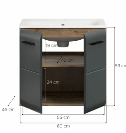 Xonox Armoires De Salle De Bains<Meuble sous vasque avec vasque BONGA