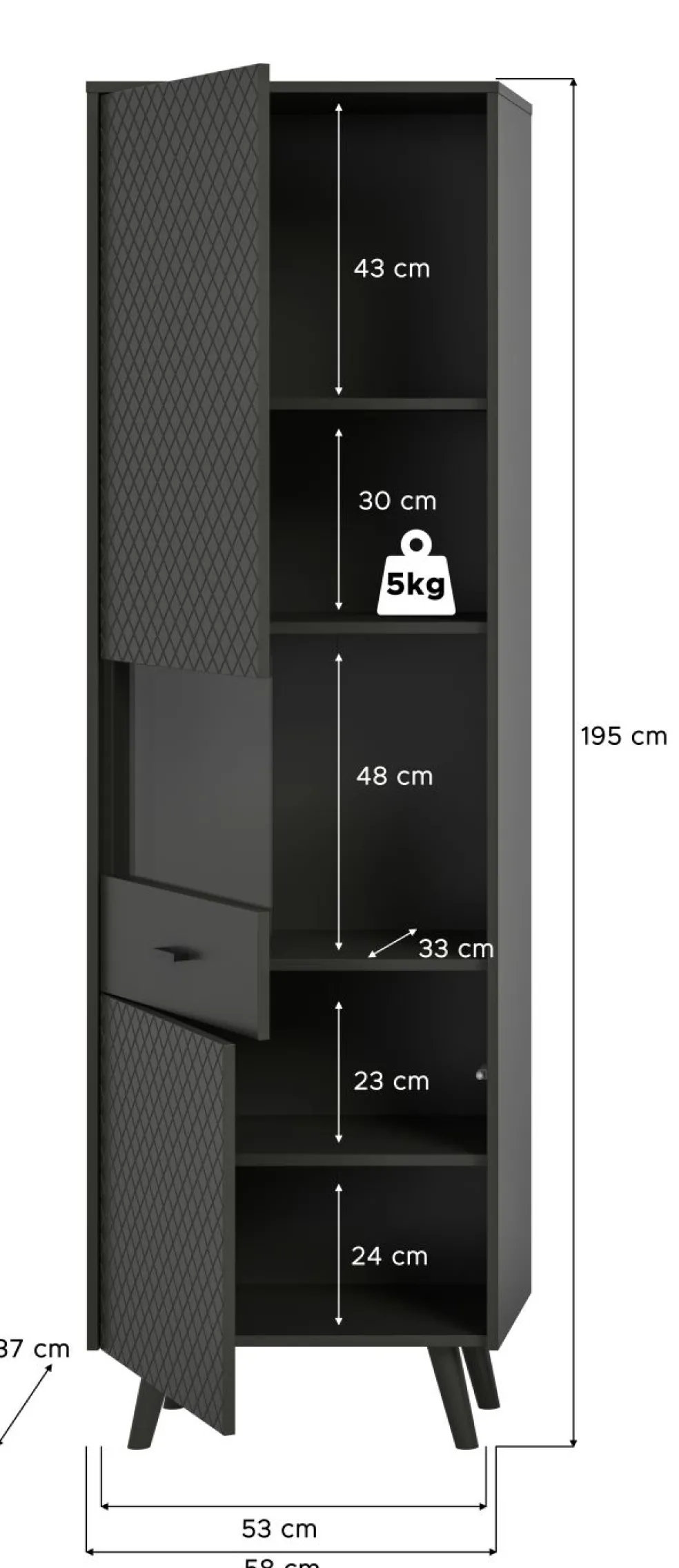 Meuble vitrine LINEA