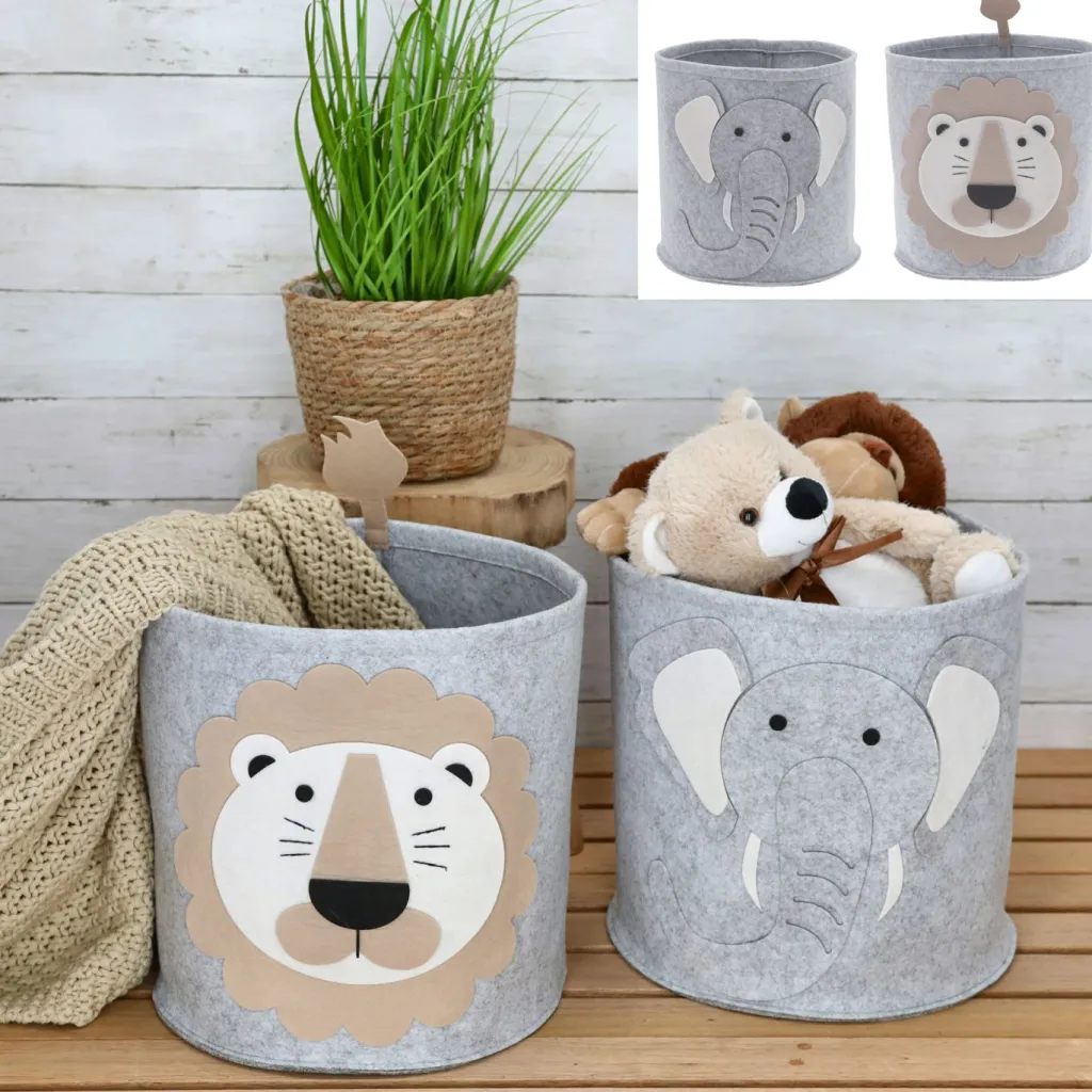 Enfant Cepewa Accessoires & Déco Chambre D'Enfant|Décoration De Chambre D'Enfant & Accessoires<Panier de rangement animaux FILZ