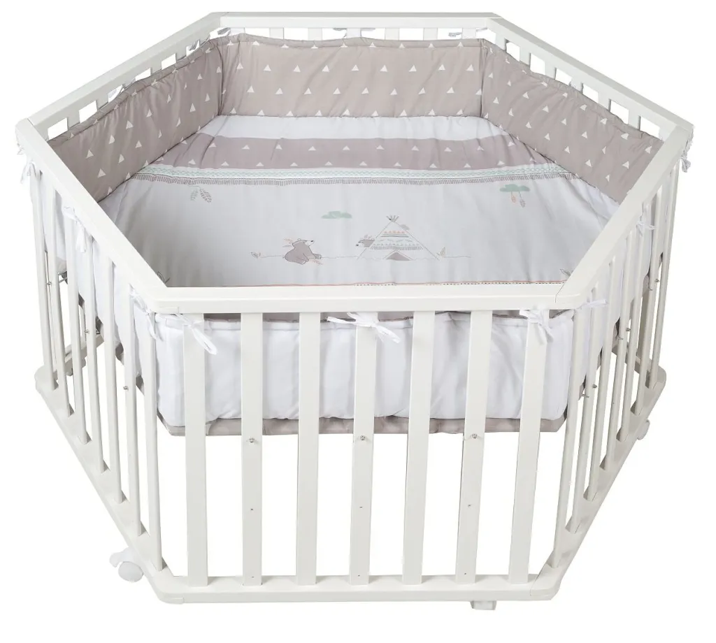 Roba Baumann Lits Bébés<Parc pour bébé hexagonal ton blanc