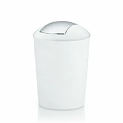 Kela Accessoires Sdb|Seau À Cosmétique<Poubelle à couvercle basculant blanc