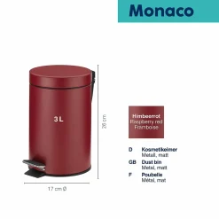 Kela Accessoires Sdb|Seau À Cosmétique<Poubelle de salle de bains MONACO