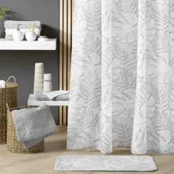 Rideau de douche avec anneaux MONSTERA