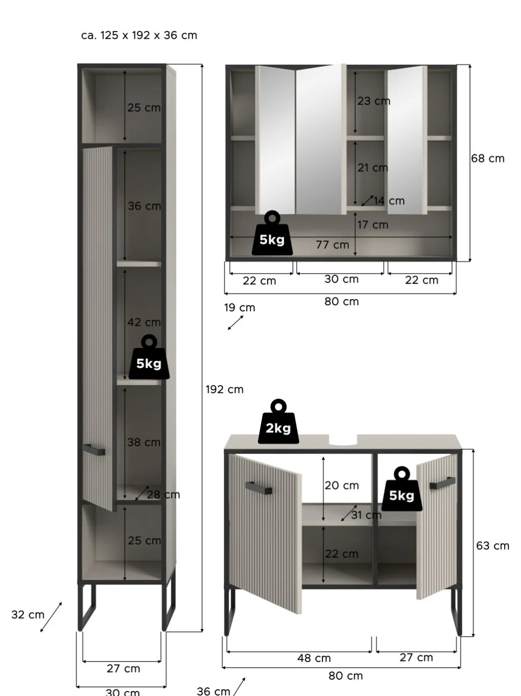 Xonox Blocs Salle De Bains Complets<Salle de bains combinée 3 éléments BAGNO
