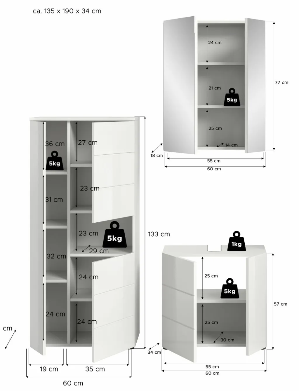 Xonox Blocs Salle De Bains Complets<Salle de bains combinée 3 éléments AMBO
