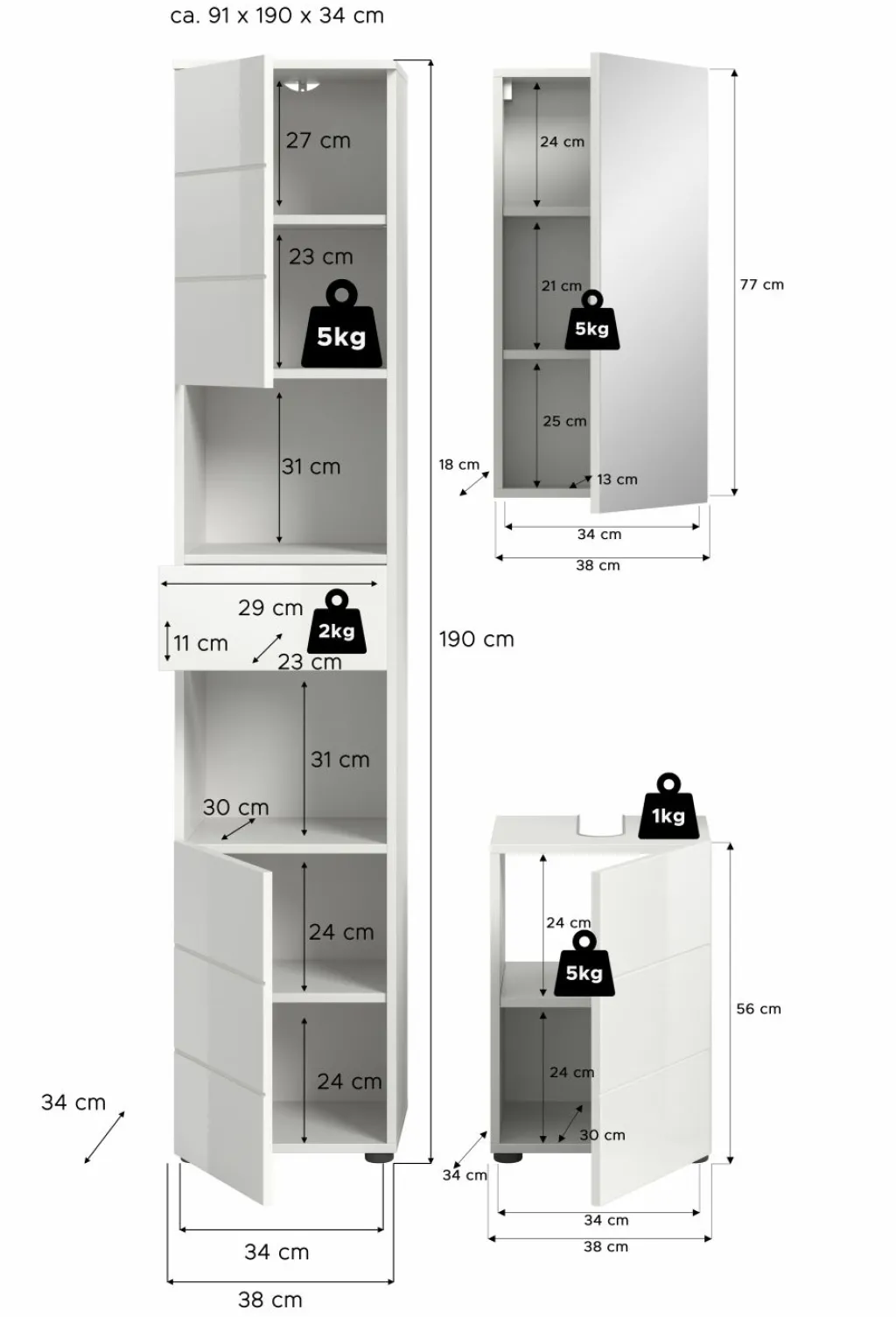Xonox Blocs Salle De Bains Complets<Salle de bains combinée 3 éléments AMBO