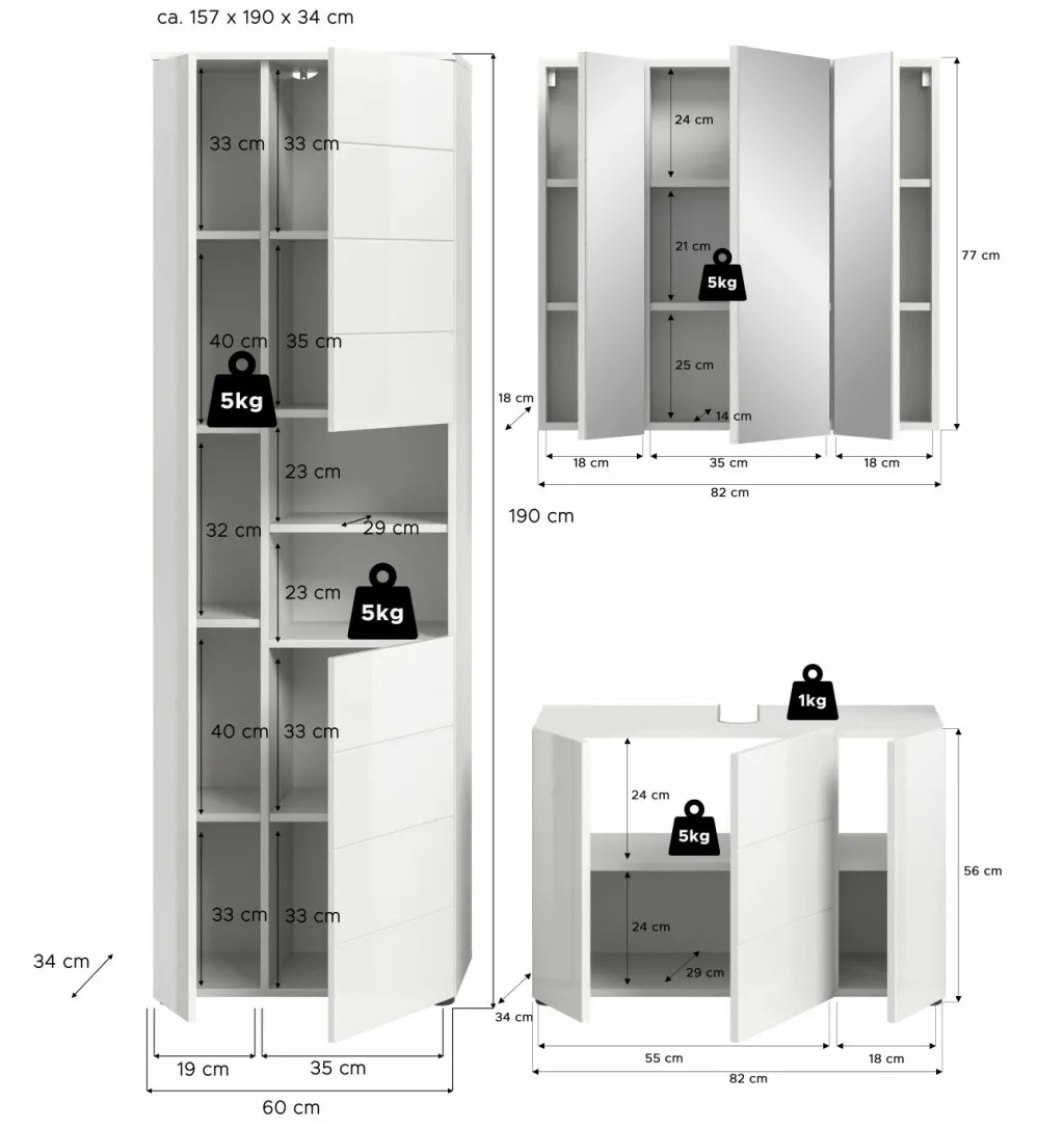 Xonox Blocs Salle De Bains Complets<Salle de bains combinée 3 éléments AMBO