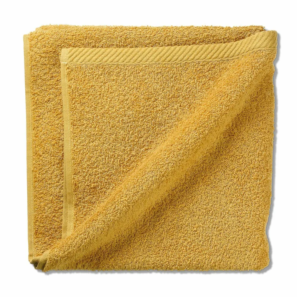 Serviette éponge jaune curry LADESSA