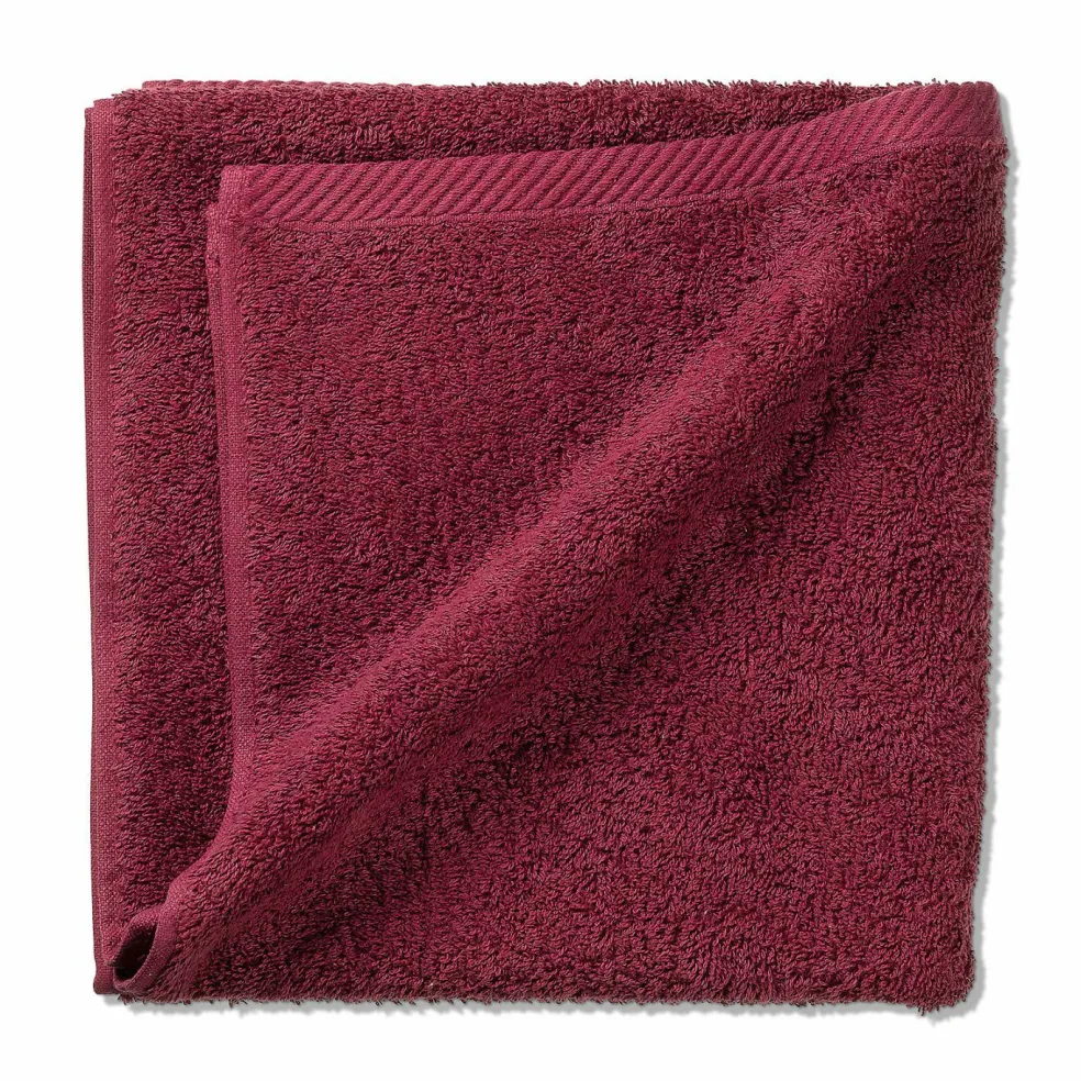 Serviette éponge rouge framboise LADESSA