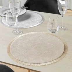 Set de table rond avec fils argentés JOALIE
