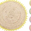 Koopman Accessoires De Table|Linge De Cuisine<Set de table rond avec pompons EH