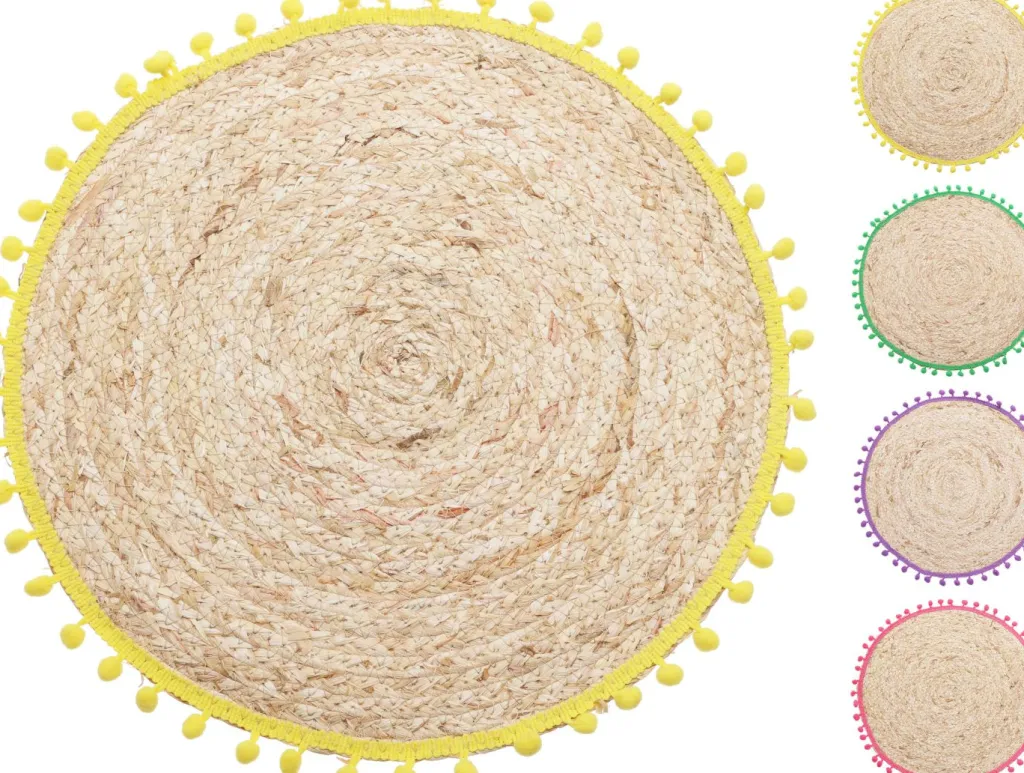 Koopman Accessoires De Table|Linge De Cuisine<Set de table rond avec pompons EH