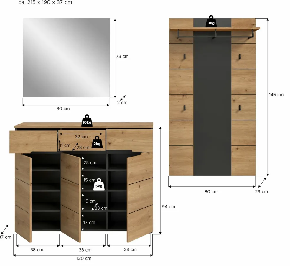 Vestiaire combiné 3 éléments GOBA