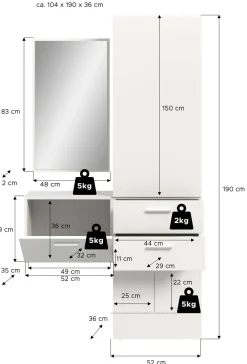 Xonox Vestiaires D'Entrée Complets<Vestiaire combiné 3 éléments VAGA