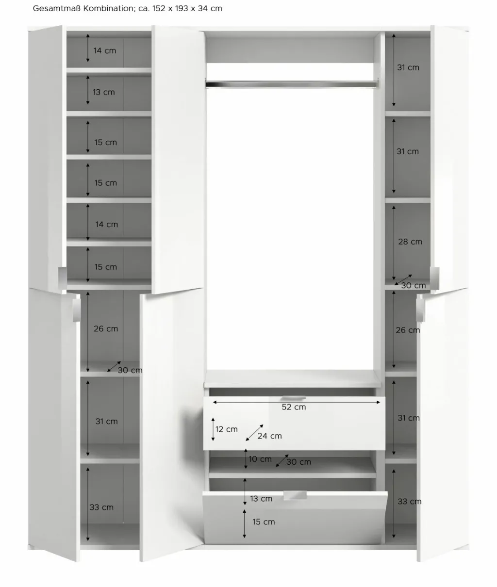 Xonox Vestiaires D'Entrée Complets<Vestiaire combiné 5 éléments BODITE