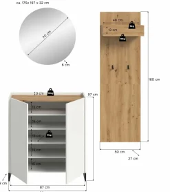 Xonox Vestiaires D'Entrée Complets<Vestiaire combiné 3 éléments DRIVE
