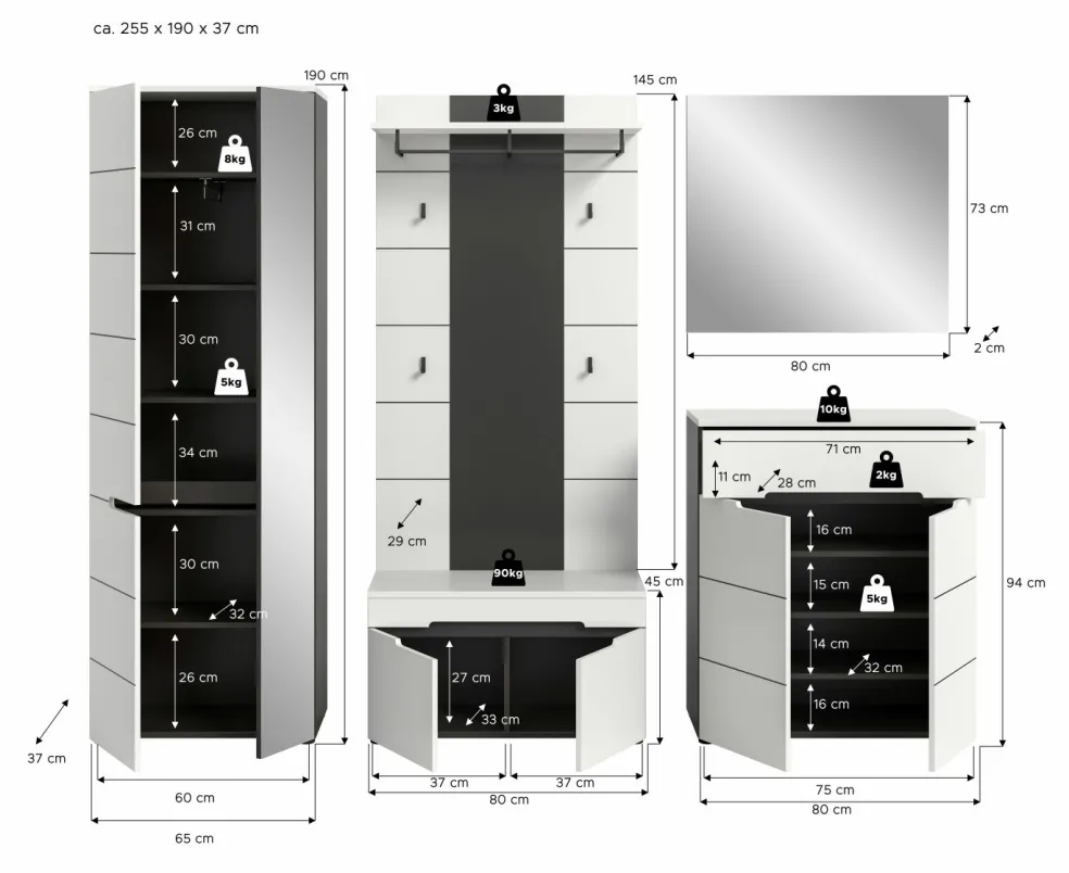 Vestiaire combiné 5 éléments GOBA