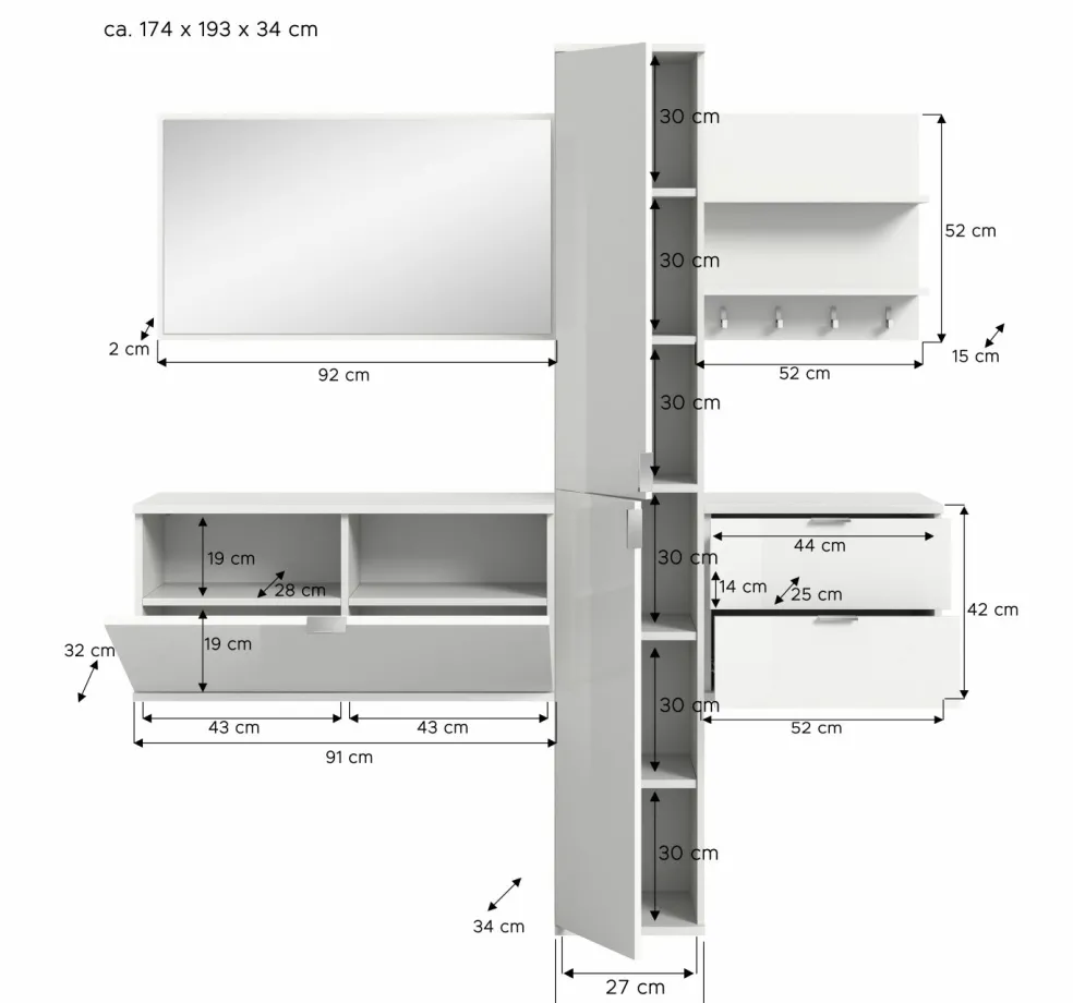 Vestiaire combiné 5 éléments BODITE