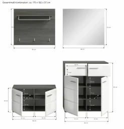 Xonox Vestiaires D'Entrée Complets<Vestiaire combiné 4 éléments FICHE