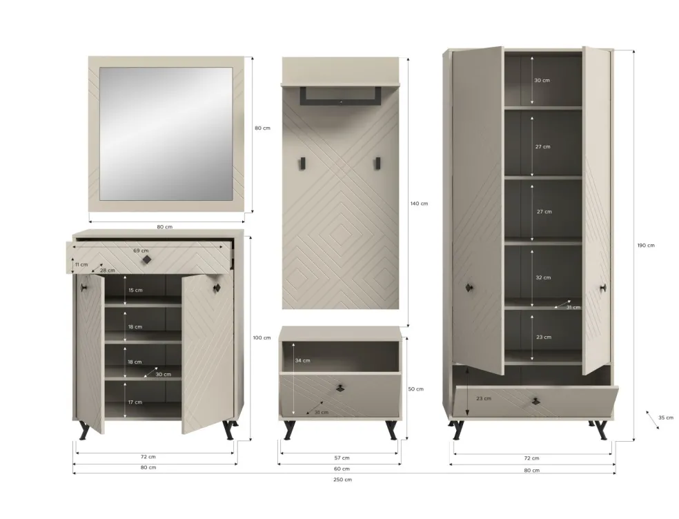 Vestiaire combiné 5 éléments TAPI