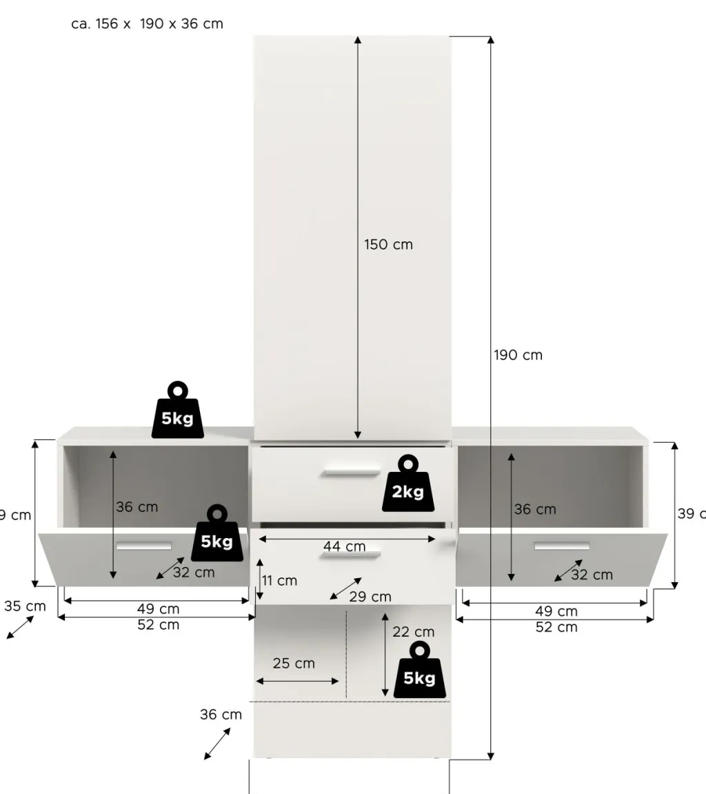 Xonox Vestiaires D'Entrée Complets<Vestiaire combiné 3 éléments VAGA