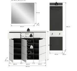 Xonox Vestiaires D'Entrée Complets<Vestiaire combiné 3 éléments GOBA